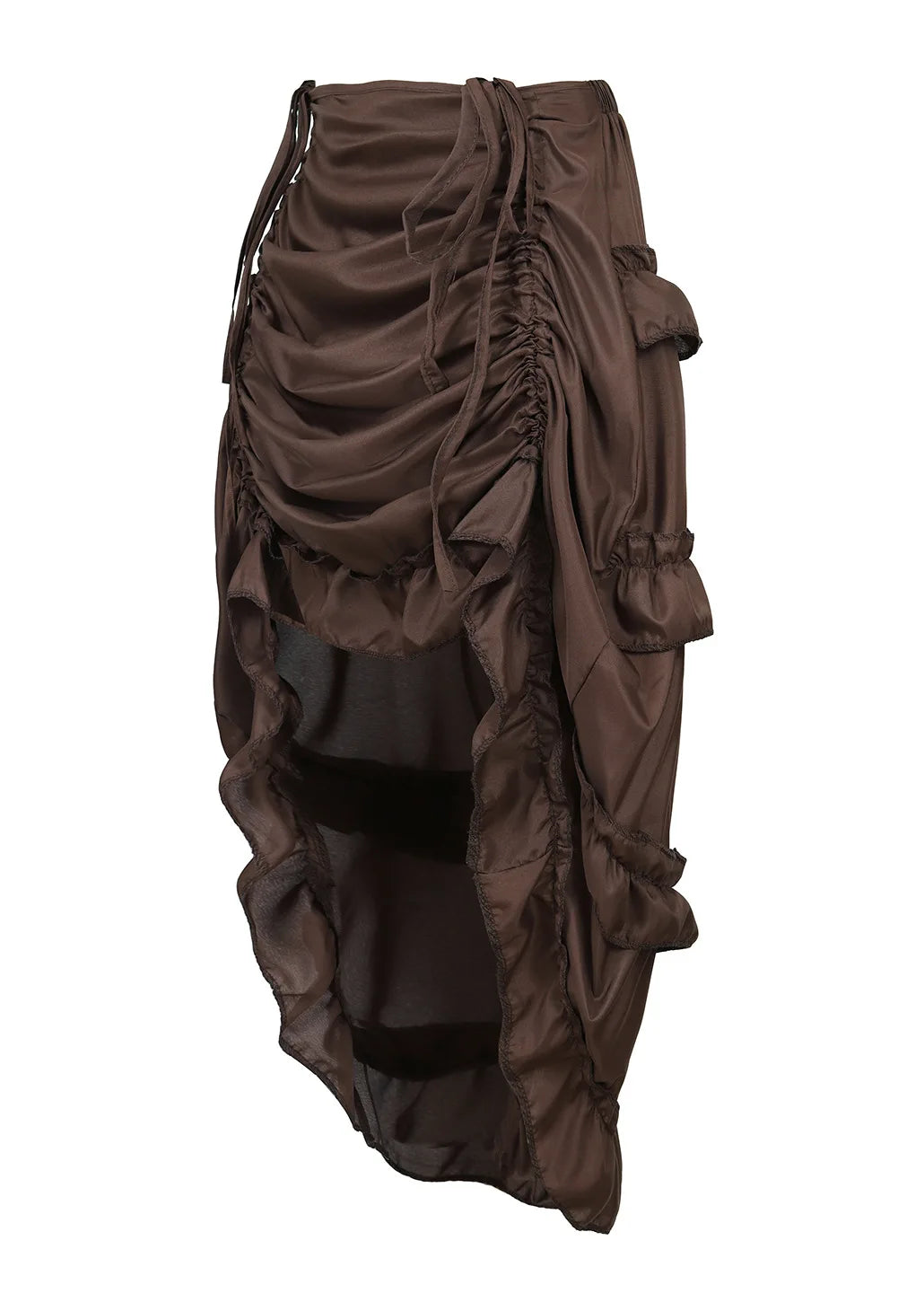 Women Vintage Gothic Long Skirt Sexy High-Low Ruffles Elasticity Pleated Corset Skirts Steampunk Party Pirate Cosplay Costume