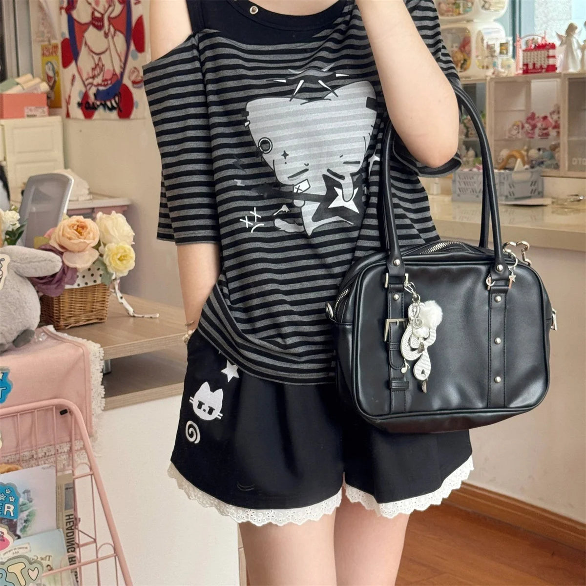 Fashion Lace Patchwork Summer Shorts Women 2025 Chic High Waist Wide Leg Sport Shorts Woman Pocket A Line Short Pants Female