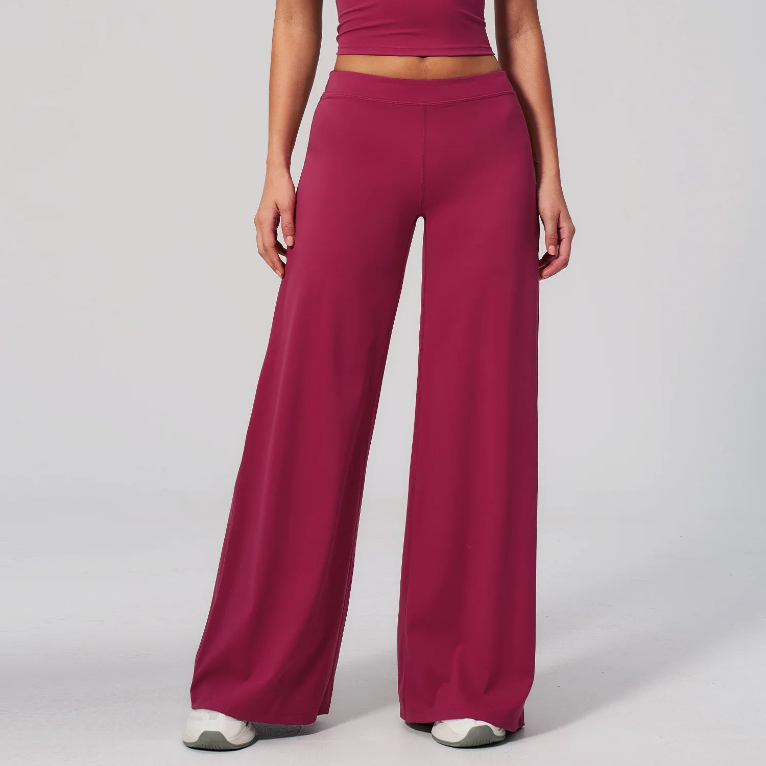 Womens Straight Leg Pants High Waisted Wide Leg Yoga Pants Breathable Loose Baggy Sweatpants for Gym Running Casual Bell-bottoms