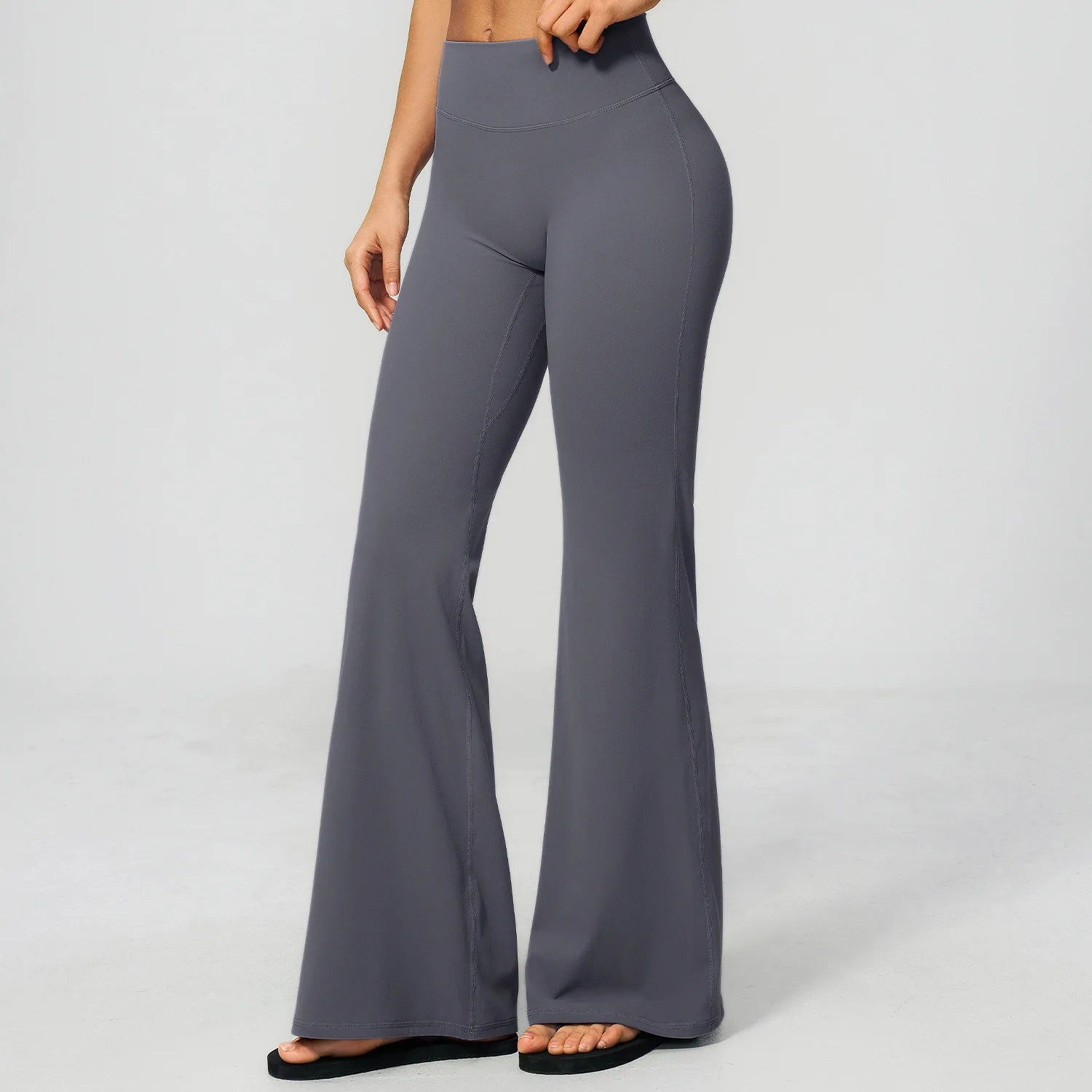 High Waist Flared Leggings Gym Fitness Bell-bottoms Yoga Pants Workout Runing Sport Legging Women's Control Tummy Wide Leg Pants