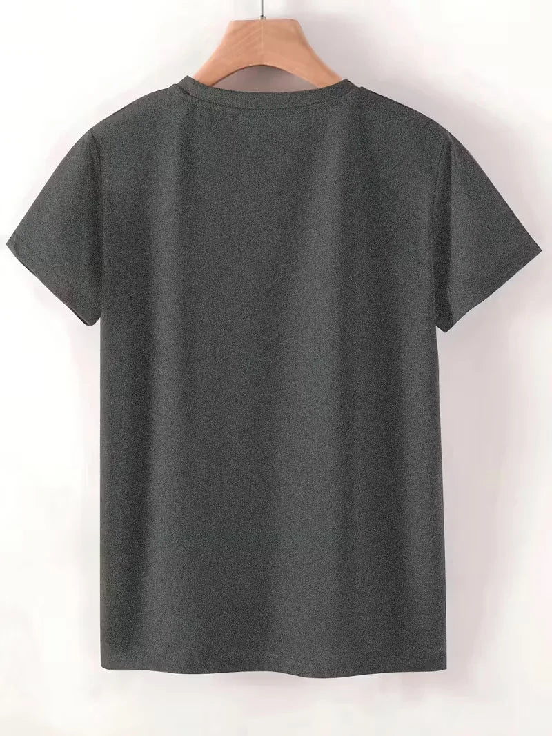 Plus size women's short sleeve T-shirt Cats Holding Computer Screen breathable fabric summer outfits women's clothing