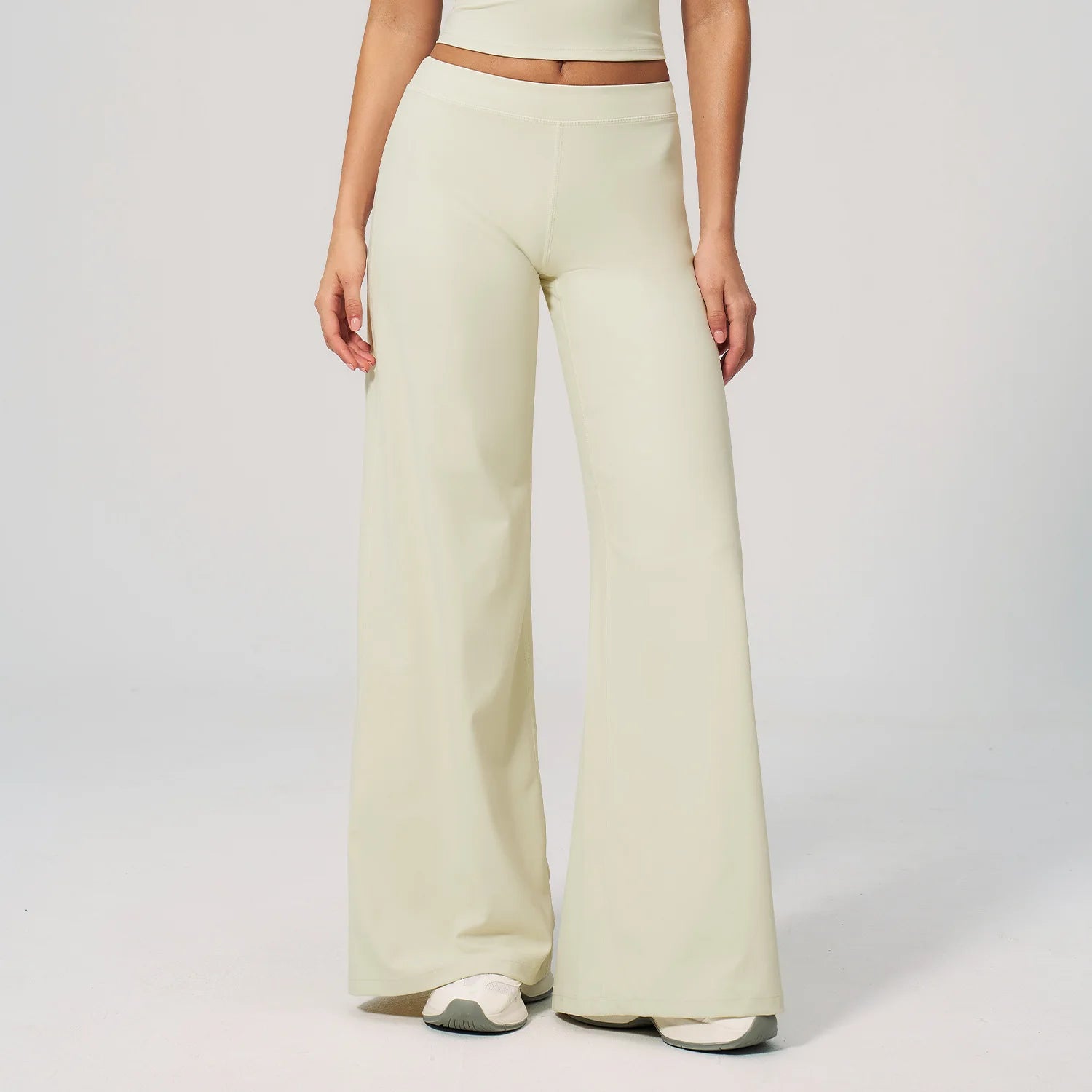 Womens Straight Leg Pants High Waisted Wide Leg Yoga Pants Breathable Loose Baggy Sweatpants for Gym Running Casual Bell-bottoms