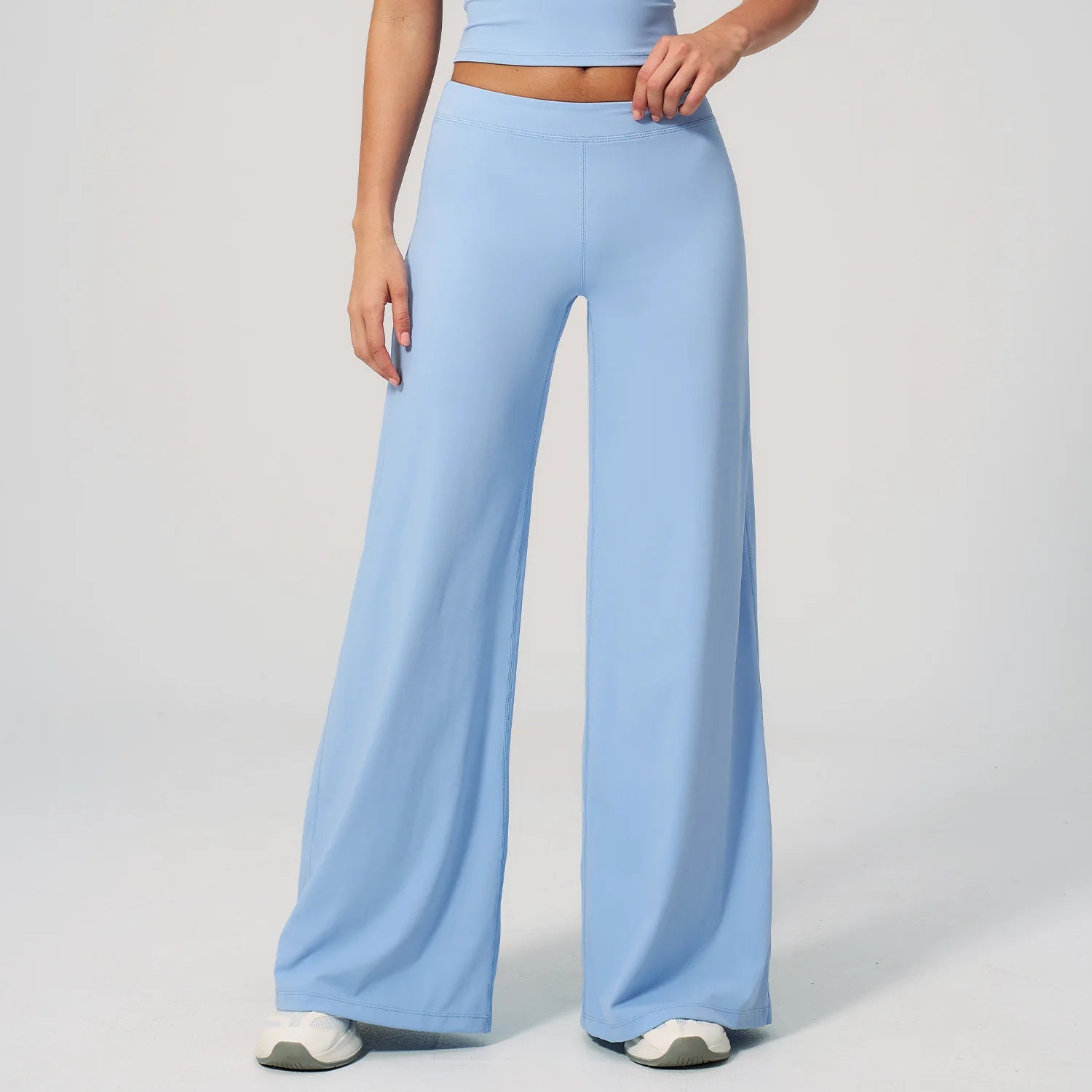 Womens Straight Leg Pants High Waisted Wide Leg Yoga Pants Breathable Loose Baggy Sweatpants for Gym Running Casual Bell-bottoms